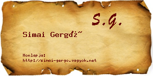 Simai Gergő névjegykártya